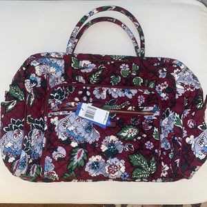 Weekender travel bag- bordeaux blooms
